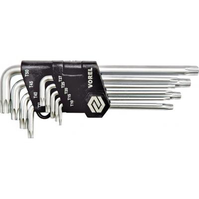 L tipo raktų rinkinys | ilgi | T-Star (Torx) T10-T50 | 9 vnt. (56478)