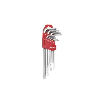 L tipo raktų rinkinys | labai ilgi | T-Star (Torx) su skylėm T10 - T50 | 9 vnt. (YT-0512)
